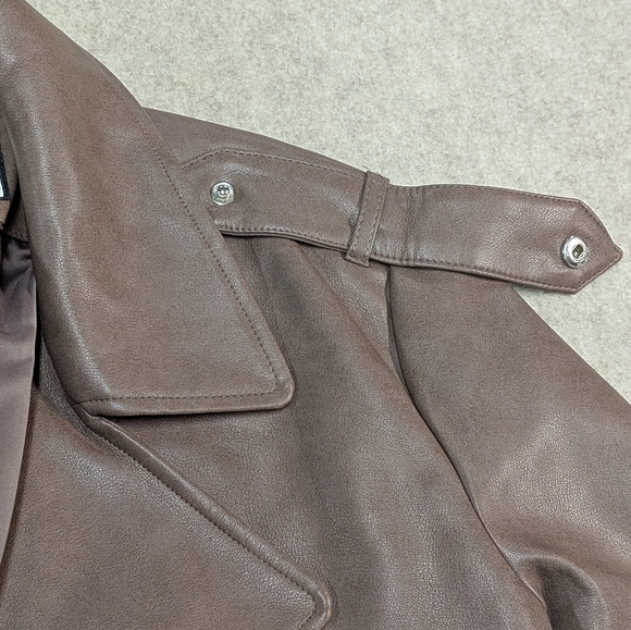 Bagatelle Taupe Faux Leather Women's Blazer Jacket So Soft!  Size Small - Picture 6 of 8